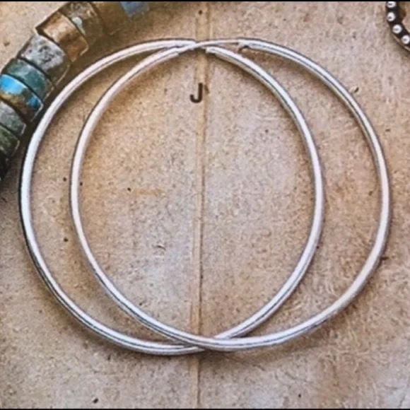 Rare Vintage Silpada Sterling Silver Flexible Endless Hoop Earrings P0696 - Picture 2 of 11